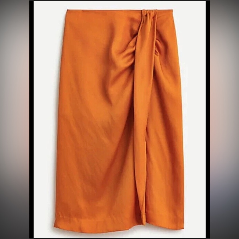 Orange (Copper) sarong Midi Skirt